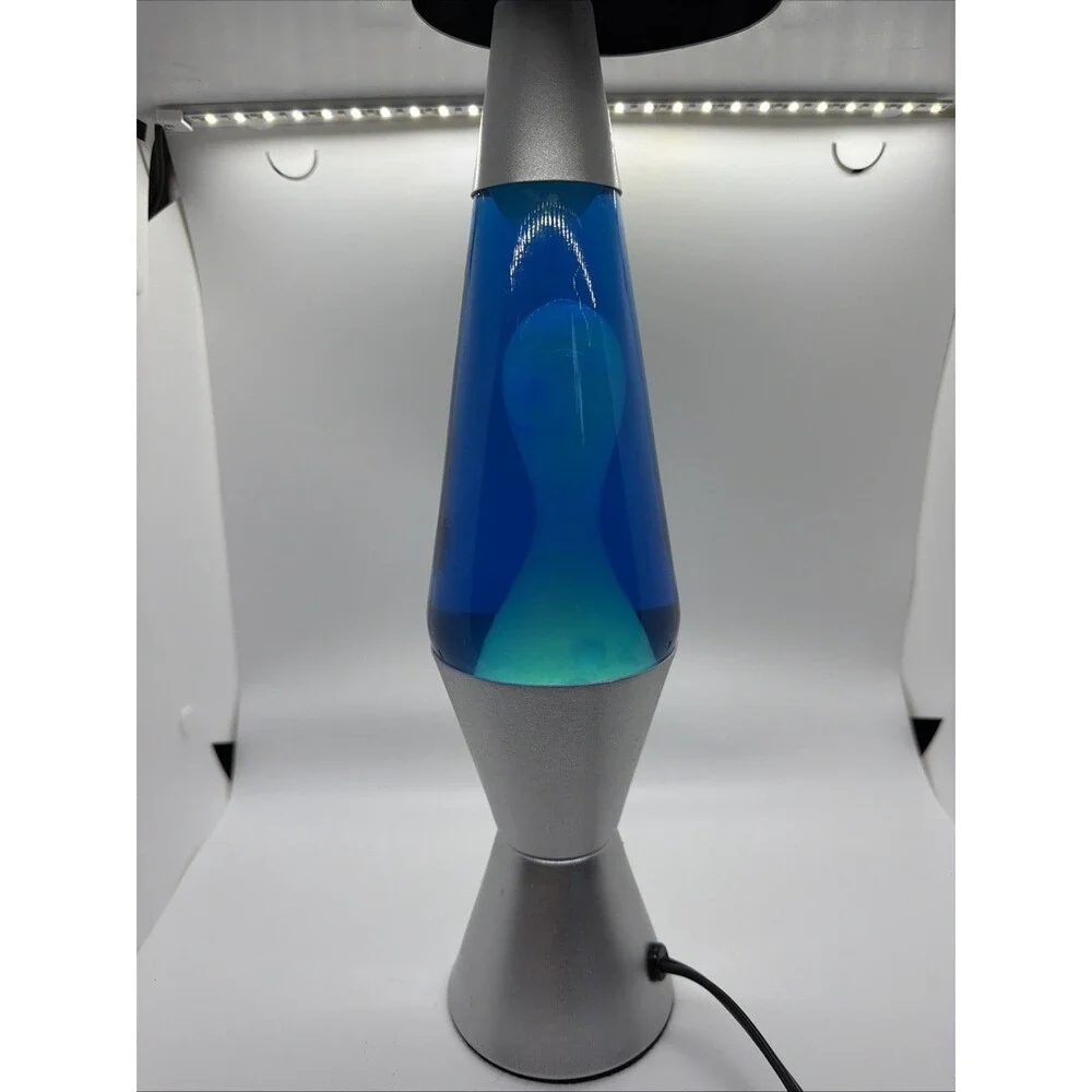 Lava Lamp Model 2103 - Blue Liquid/Silver Base - 14.5